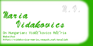 maria vidakovics business card